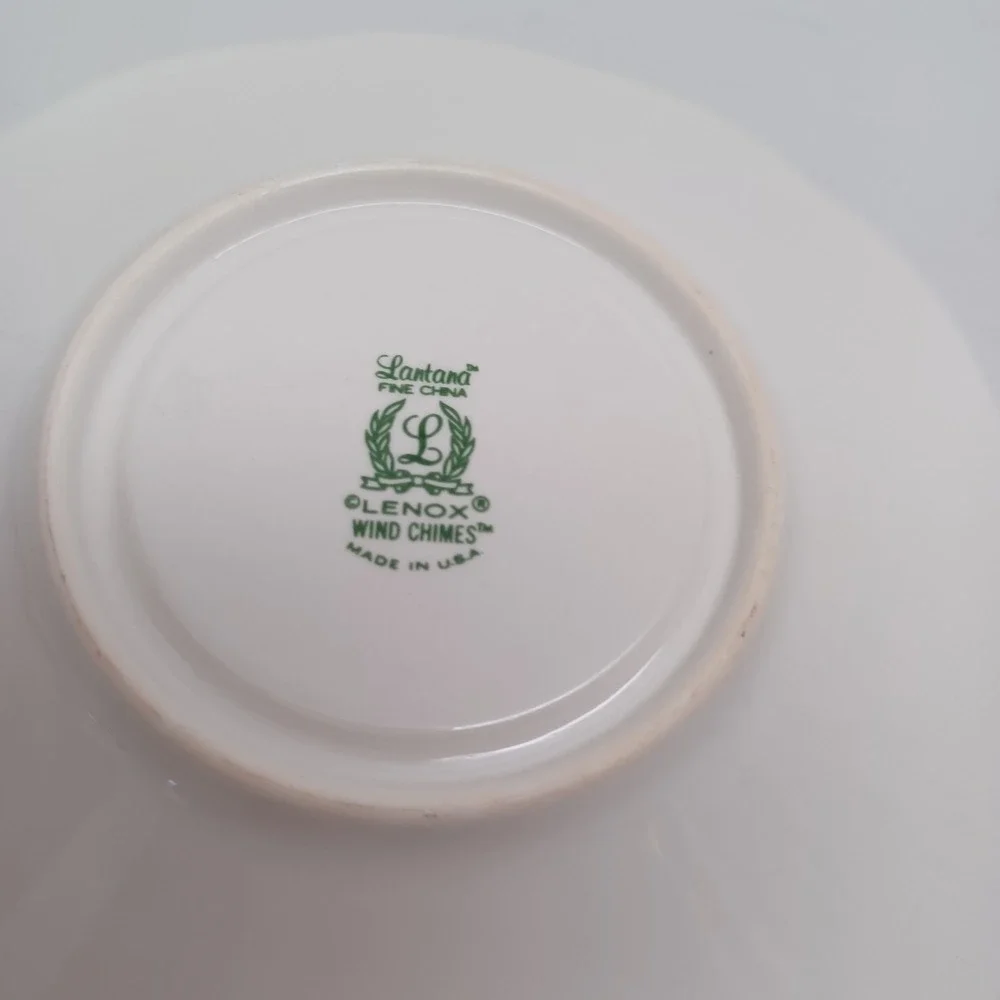 Lenox Wind Chimes Lantana‎ Fine China Tea Cup and Saucer Set Floral Bird USA